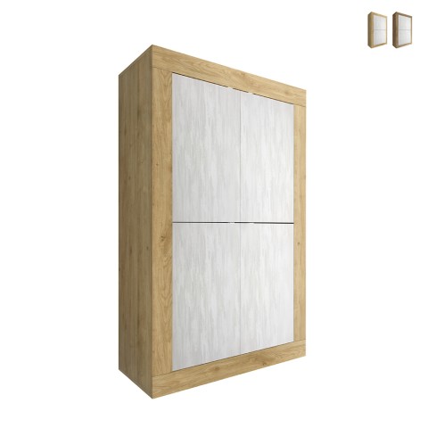 Credenza 4 oviluukkua valkoinen korkea keittiön tasoituskaappi puinen Novia WB Basic Tarjous