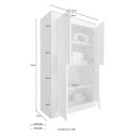 Credenza 4 oviluukkua valkoinen korkea keittiön tasoituskaappi puinen Novia WB Basic Malli