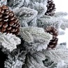 Tekstaa seuraava titteli suomeksi:Tekoturkiksinen lumen peittämä, kävyin koristeltu 180cm korkea Faaborgin joulukuusi Alennusmyy