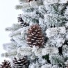 Tekstaa seuraava titteli suomeksi:Tekoturkiksinen lumen peittämä, kävyin koristeltu 180cm korkea Faaborgin joulukuusi Tarjous