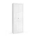 Kaappi, 2-ovinen, monikäyttöinen kiiltävä valkoinen kylpyhuonekaluste 70x35x188cm Jude Tarjous