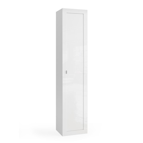 Mobiili pylväskaappi kylpyhuoneeseen 1-oven valkoinen kiiltävä säilytyskaappi Telma Tarjous