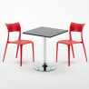 Musta neliönmallinen pöytä 70x70 cm ja kaksi tuolia Parisienne Mojito Hinta