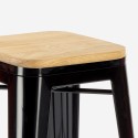 Puinen baaripöytä 120x60 cm ja 4 mustaa-baarituolia Syracuse Alennukset