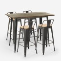 Baaripöytä 120x60 cm ja 4 selkänojallista-baarituolia Blackduck, musta Luettelo