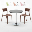 Musta pyöreä pöytä 70x70 cm ja kaksi tuolia Parisienne Cosmopolitan Tarjous