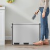 Roskakori kierrätys 45 litraa ruostumaton teräs 63x33x46 tyhjä Mitat