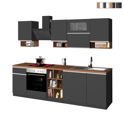 Kokonainen modulaarinen keittiö, lineaarinen suunnittelu, moderni tyyli, 256 cm Essence. Tarjous
