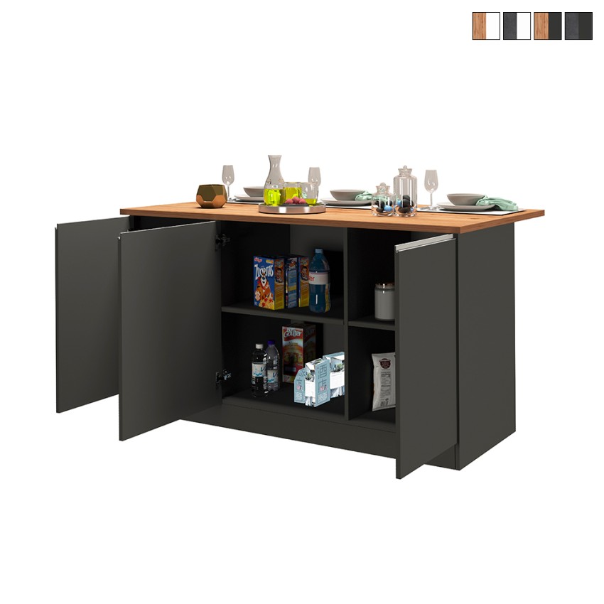 Deaton-ruokailusaareke, moderni keittiö, 3 ovellista kaappia, 155x90x90cm Tarjous Deaton-ruokailusaareke, moderni keittiö, 3 ovellista kaappia, 155x90x90cm Tarjous