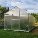 Sanus XL ulkoverhoillinen puutarhan kasvihuone polykarbonaatti 220x570-640x205h Varasto