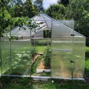 Sanus XL ulkoverhoillinen puutarhan kasvihuone polykarbonaatti 220x570-640x205h Valinta
