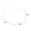 Sanus WXL polykarbonaattinen kasvihuone 290x570-640x220h ulkokäyttöön Mitat
