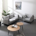 Kaksipaikkainen Bonn-sohva harmaalla kangasverhoilulla Luettelo