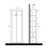 Kaappi, 2-ovinen, monikäyttöinen kiiltävä valkoinen kylpyhuonekaluste 70x35x188cm Jude Alennusmyynnit