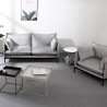 Hannover-sohvaryhmä harmaalla kangasverhoilulla – 2-istuttava sohva ja nojatuoli Luettelo