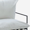 Moderni, minimalistisesti muotoiltu nojatuoli Alaska, tekstiiliä ja metallia, musta Mitat