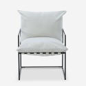 Moderni, minimalistisesti muotoiltu nojatuoli Alaska, tekstiiliä ja metallia, musta Ominaisuudet