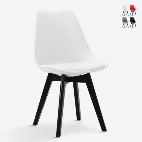 Moderni, skandinaavista tulppaanityyliä edustava ruokapöydän tuoli Nordica BE, mustat jalat Tarjous