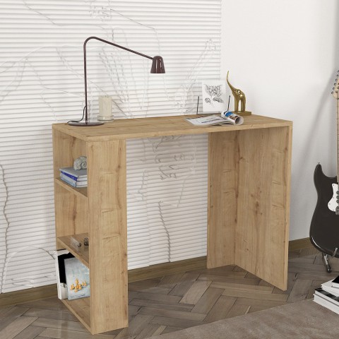 Kirjoituspöytä Netenya modernia puuta, 3 hyllyä, 90x40x74 cm Tarjous