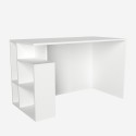 Moderni valkoinen kirjoituspöytä Labran, jossa on hyllyt 120x60x74 cm Myynti