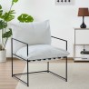 Moderni, minimalistisesti muotoiltu nojatuoli Alaska, tekstiiliä ja metallia, musta Tarjous