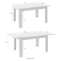 Jatkettava pöytä 90x137-185cm kiiltävän valkoisena ja harmaana betonina Sly Basic Luettelo
