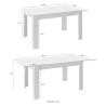 Jatkettava pöytä 90x137-185cm kiiltävän valkoisena ja harmaana betonina Sly Basic Luettelo