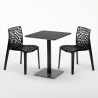 Neliönmallinen musta pöytä 60x60 cm ja 2 värikästä tuolia Gruvyer Licorice Hankinta