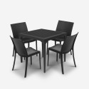 Musta ulkokalustesetti Provence Dark, ruokapöytä 80x80 cm + 4 tuolia Myynti