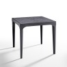 Musta ulkokalustesetti Provence Dark, ruokapöytä 80x80 cm + 4 tuolia 