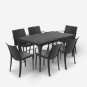 Musta ulkokalustesetti Sunrise Dark, ruokapöytä 150x90 cm + 6 tuolia Myynti