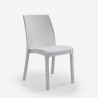 Valkoinen rottinki-ilmeinen ulkokalustesetti Meloria Light, pöytä 150x90 cm + 6 tuolia 
