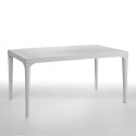 Valkoinen ulkokalustesetti Sunrise Light, ruokapöytä 150x90 cm + 6 tuolia 