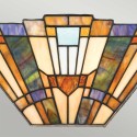 Tiffany-tyylinen seinävalaisin Inglenook, värikäs lasivarjostin ja 2 lamppua Myynti