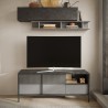 Moderni olohuoneen TV-taso, 2 ovea, 1 laatikko, 156x40x64cm Saban Tarjous
