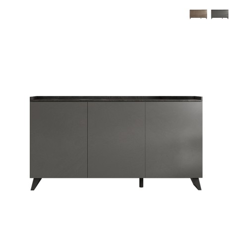 Moderni 3-laatikoinen TV-keittiönharmaa puinen Madia 181x42x99cm Inver Tarjous