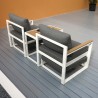 Olohuoneen modulaarinen puutarharyhmä 2 nojatuoleja jalkarahi pöytä Qamal Alennusmyynnit