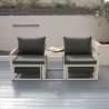 Olohuoneen modulaarinen puutarharyhmä 2 nojatuoleja jalkarahi pöytä Qamal Alennukset