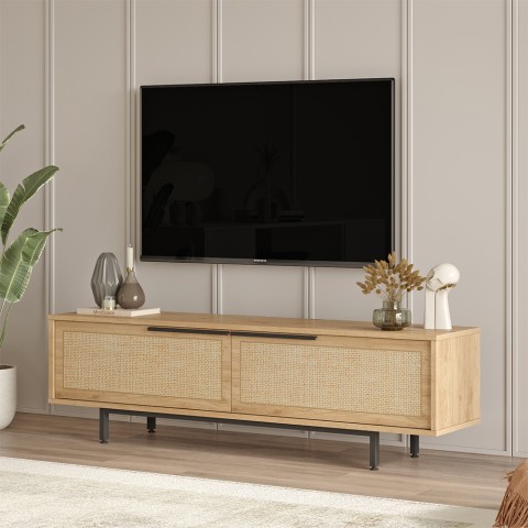 TV-taso Bayeaux, 160x36cm, 2 juuttikuvioitua ovea Tarjous