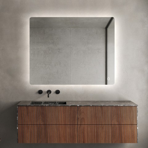 Suorakaiteen muotoinen kylpyhuoneen peili 60x80cm takavalaistu LED-valot Strokkur M Tarjous