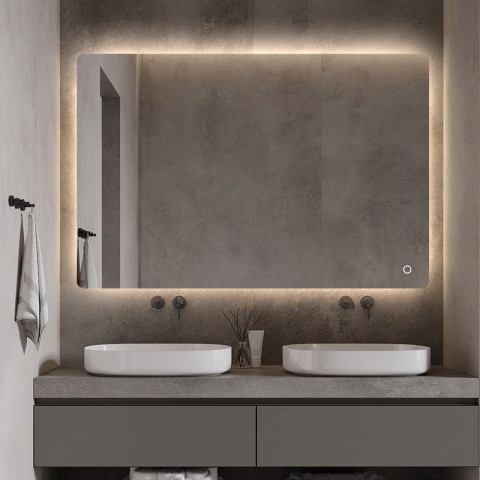 Kylpyhuoneen moderni LED-taustavalaistu peilikaappi 75x100cm Strokkur XL Tarjous
