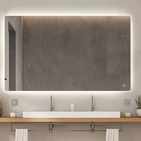 Kylpyhuoneen peili 130x80cm design-taustavalaistu led-valoilla Strokkur XXL Tarjous