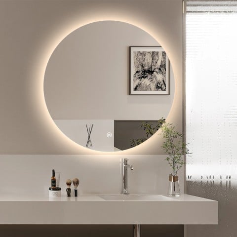 Pyöreä kylpyhuoneen designvalopeili Rotorua M, 60 cm taustavalaistu, LED Tarjous