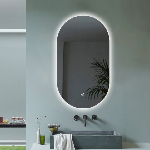 Taustavalaistu soikea LED-valopeili kylpyhuoneeseen Konughs M, 50x80 cm Tarjous