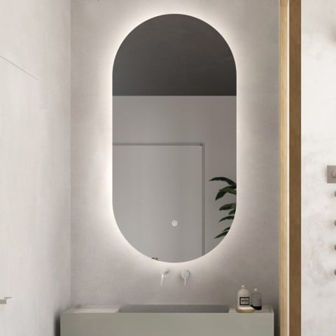 Taustavalaistu soikea LED-valopeili kylpyhuoneeseen Konughs XL, 60x100 cm Tarjous