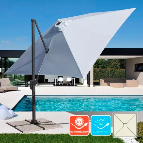 Iso aurinkovarjo terassille 3x3 sivumasto alumiinia, neliö Paradise Tarjous