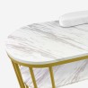 Manikyyripöytä valkoisella marmorikuviolla ja kullatulla metallilla 110x45x80cm Monika Alennusmyynnit