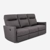 Sohva 3 istuma-asentoa rentouttava manuaalisesti säädettävä keinonahka moderni harmaa Kiros Tarjous
