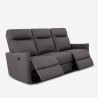 Sohva 3 istuma-asentoa rentouttava manuaalisesti säädettävä keinonahka moderni harmaa Kiros Alennukset