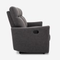 Sohva 3 istuma-asentoa rentouttava manuaalisesti säädettävä keinonahka moderni harmaa Kiros Mitat